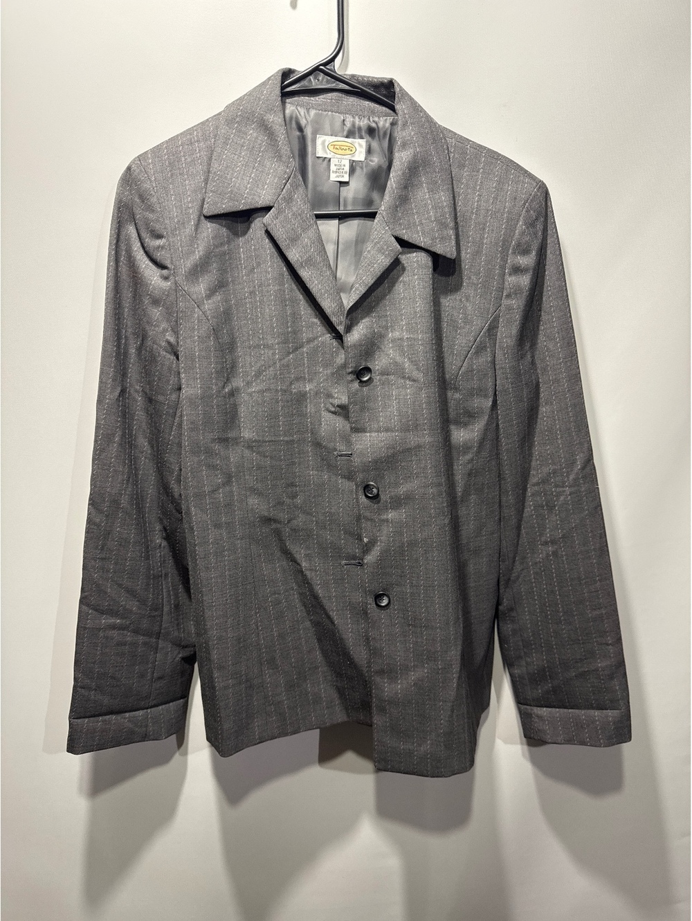 Talbots Women's Gray Wool Blend Blazer Jacket Size 12